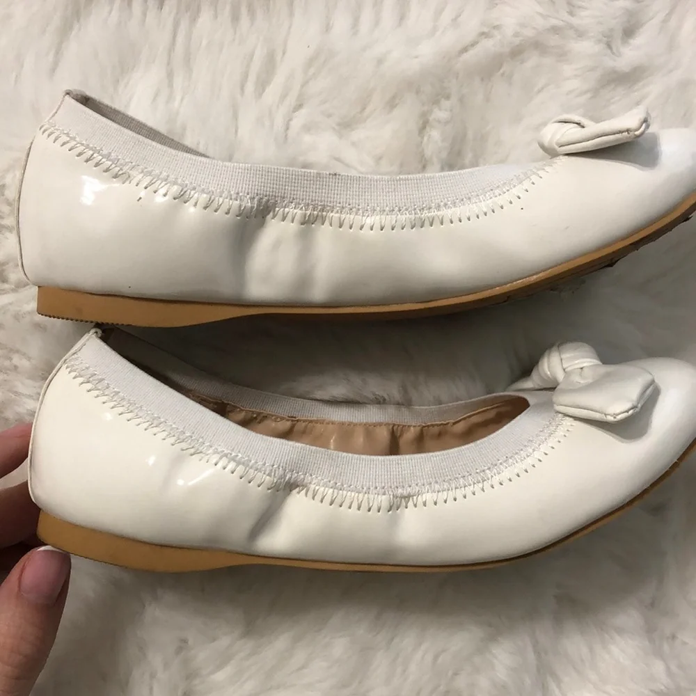 Nordstrom Rack White Bow Flats Dress Shoes
